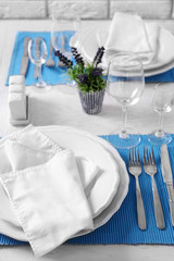 Beautiful table setting, close up