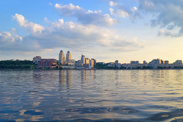 Panoramic view of Dnepropetrovsk city from Dnieper river