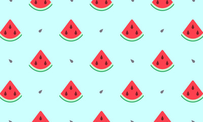 Watermelon summer seamless pattern. Melon flat vector illustration.