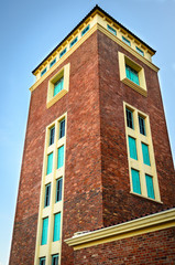 Fototapeta premium brick wall buliding with window.