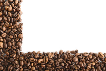 Coffee beans isolated on white
