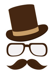 hat with glasses and mustache
