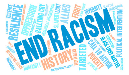 Fototapeta premium End Racism Word Cloud