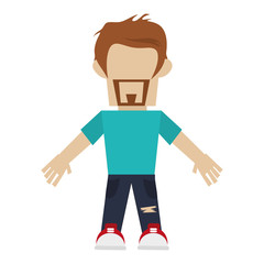 man shirt jeans beard