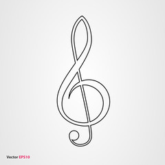 Obraz premium Treble clef vector icon