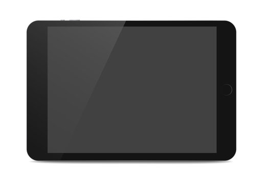 Black isolated tablet with shadow