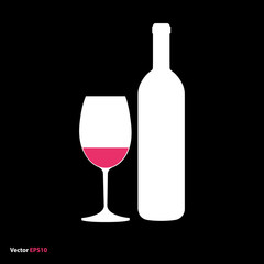 Glass and bottle of red wine