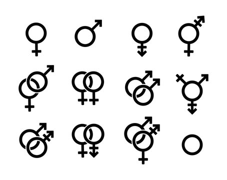 Set of genders symbols