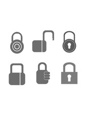 Locks flat icon set