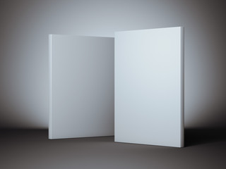 Two white boxes. 3d rendering