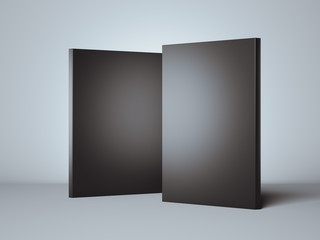 Two black boxes. 3d rendering