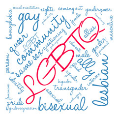 LGBTQ Word Cloud on white background. 