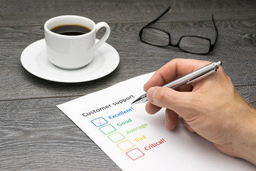 Customer support center offering excellent service