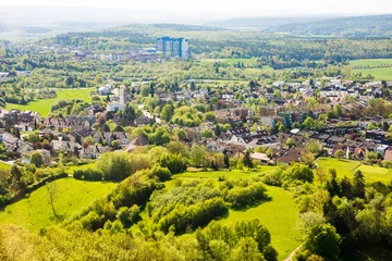 Foto auf Acrylglas Luftbild Aerial view over the city of Bamberg
