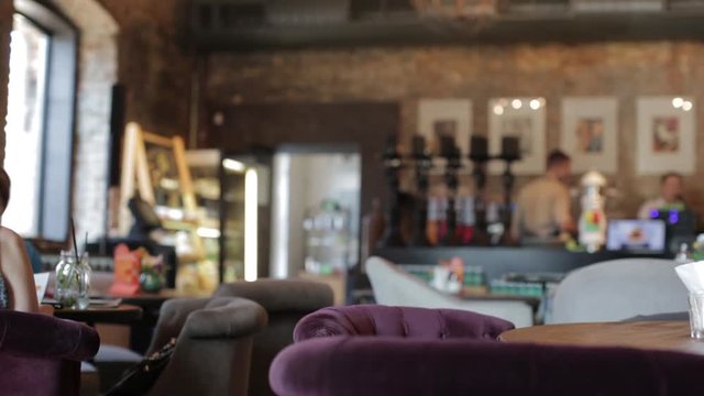 background of the cafe. people is defocused