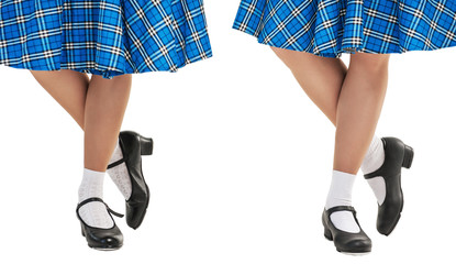 Woman legs in shoes for Scottish dance