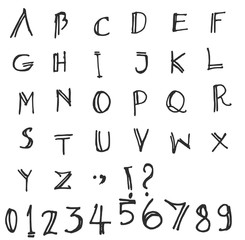 Hand drawn alphabet letters Vector EPS10