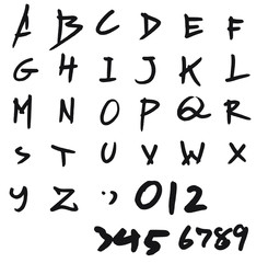 Hand drawn alphabet letters Vector EPS10