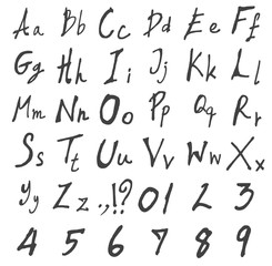 Hand drawn alphabet letters Vector EPS10