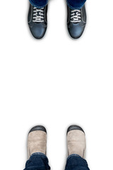 Isolated brown shoes on white background