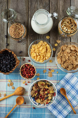 Healthy breakfast with berries and muesli