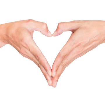 Isolated heart shape hands