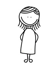 mother character  drawing isolated icon design