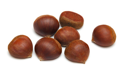 chestnuts on a white