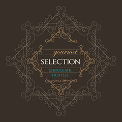 Chocolate Retro Design wit florish border