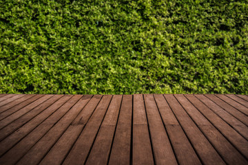 perspective empty wooden terrace