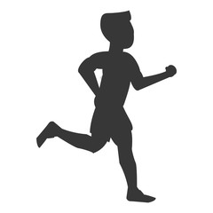 Fototapeta na wymiar silhouette of person running
