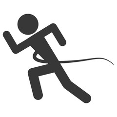 silhouette of person running into finish line