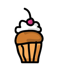 delicious cupcake  isolated icon design