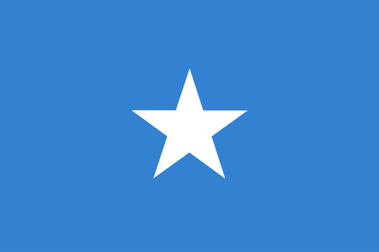 Somalia flag star official right proportions, vector illustration