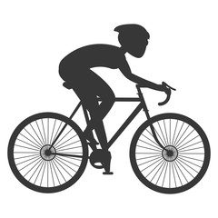 Fototapeta premium person silhouette riding a bike