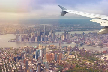 Fotobehang New York Geweldige opname van New York City, geschoten vanuit een vliegtuig