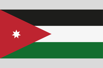 Jordan flag official right proportions, star vector illustration