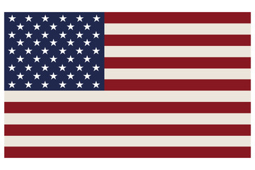 Naklejka premium American flag official correct proportions isolated on a white background, vector illustration stylish EPS10