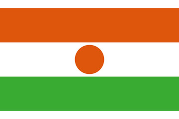 Niger flag official right proportions isolated on white background, vector illustration