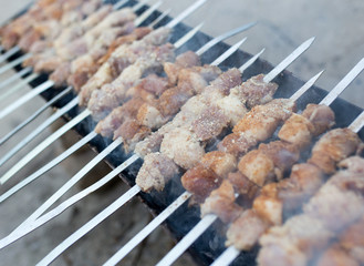 grilled skewers on the grill