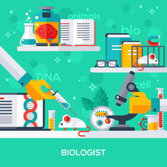 Naklejka premium concept of biologist workplace