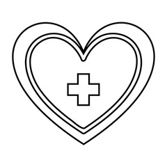 Healthy heart symbol isolated icon design