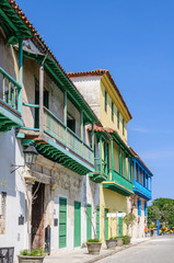 Fototapeta na wymiar Colorful balconies, la Habana Vieja, Cuba