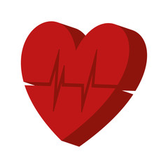 Healthy heart symbol isolated icon design