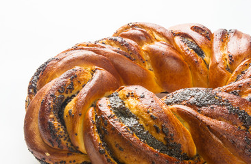 braided poppy seed round loaf