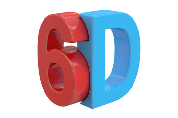 6D logo, 3D rendering