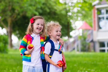 Kids on first school day