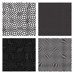 Monochrome elegant seamless pattern set