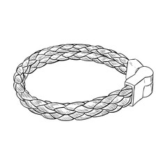 Vector sketch of leather bracelet