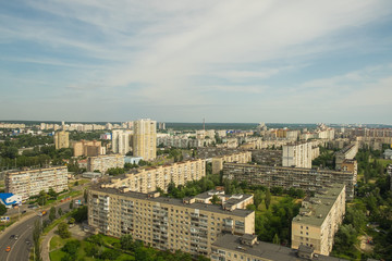 Fototapeta na wymiar Continuous development of urban areas paneled high-rise residential buildings. Kiev. Ukraine.